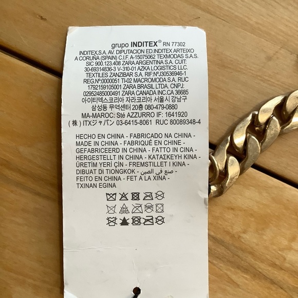 ZARA Heavy Gold Tone Webbed Chain Belt OS - Picture 7 of 15